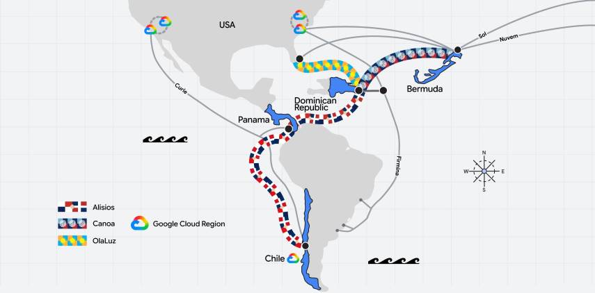 Google incluye a Panamá con su nueva red de cables submarinos “Americas Connect”