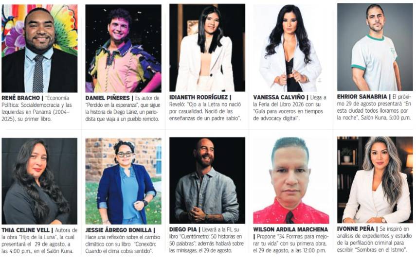 Hay 26 nuevas voces que debutarán en la Feria Internacional del Libro en Atlapa
