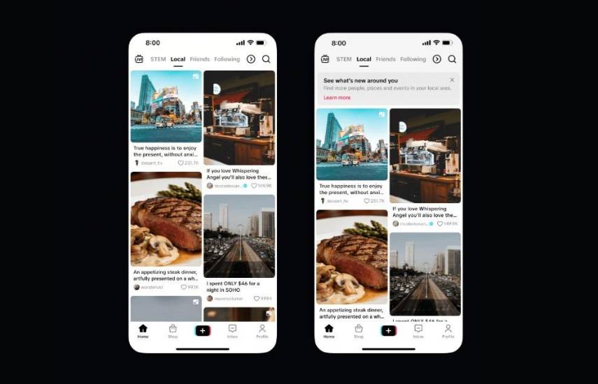 TikTok lanza un ‘feed’ local para descubrir contenidos próximos a tu ubicación