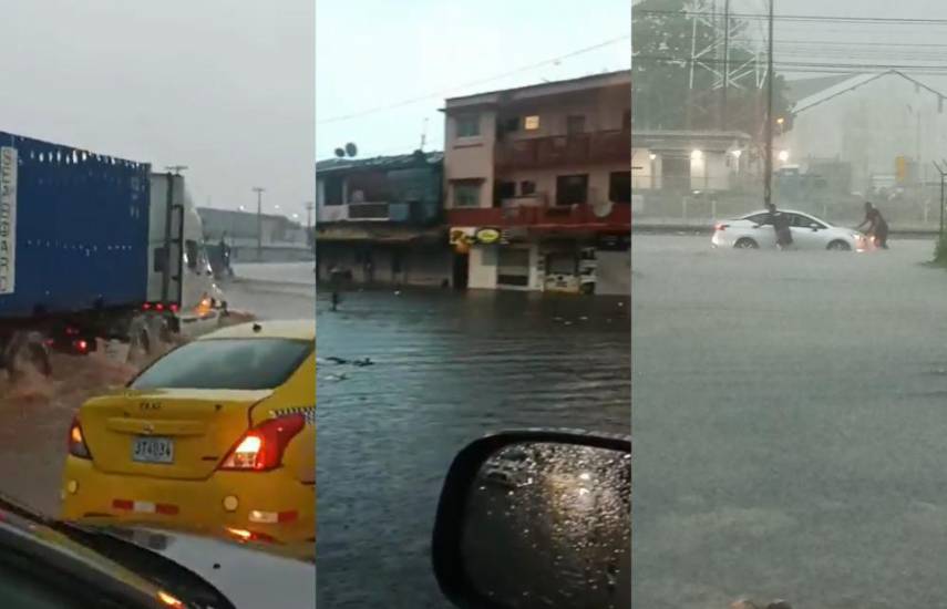 Reportan fuerte aguacero y calles inundadas en Colón