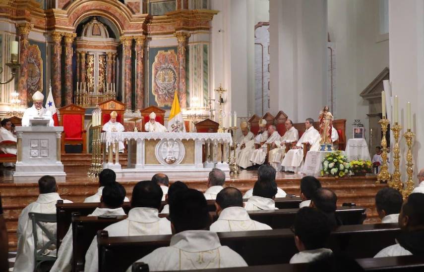 Cortesía | Agustinos durante la homilía en la Iglesia Catedral.