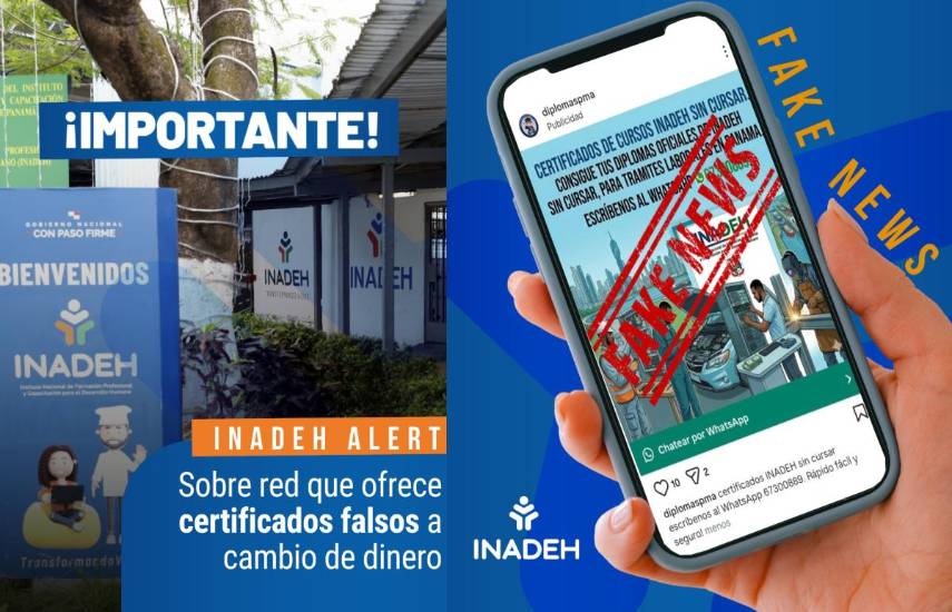 El INADEH alerta sobre red que ofrece certificados falsos a cambio de dinero