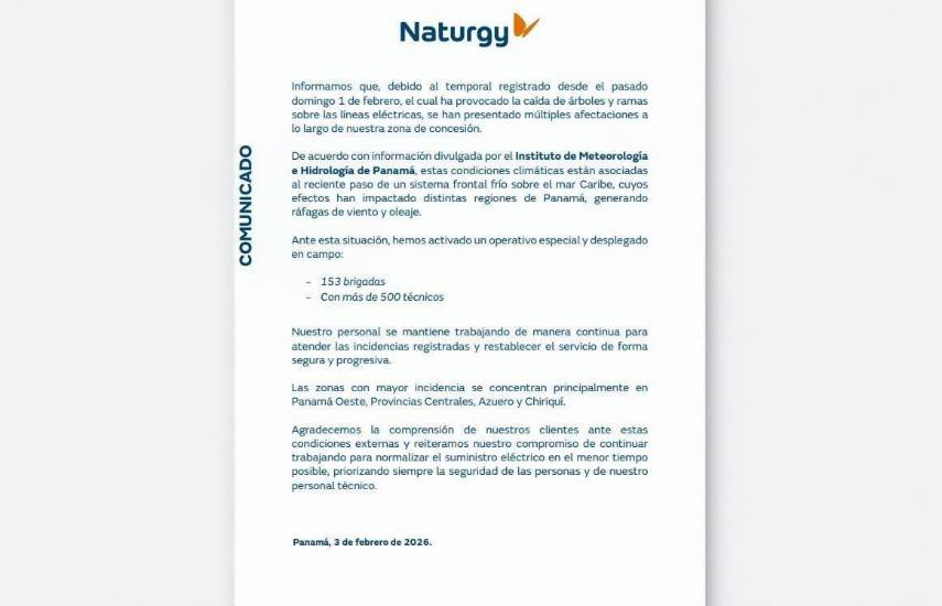 Comunicado Naturgy: Afectaciones por frente frío