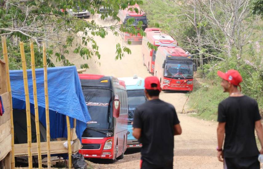 ML | Autobuses de transporte para migrantes.