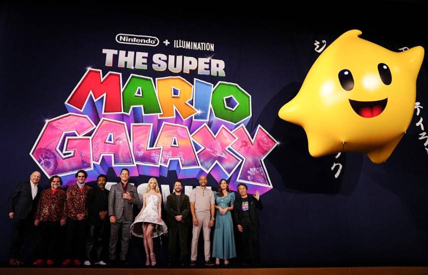 YUICHI YAMAZAKI / AFP | Chris Meledandri, Jack Black, Benny Safdie, Donald Glover, Chris Pratt, Anya Taylor Joy, Charlie Day, Keegan-Michael Key, Brie Larson y Shigeru Miyamoto.