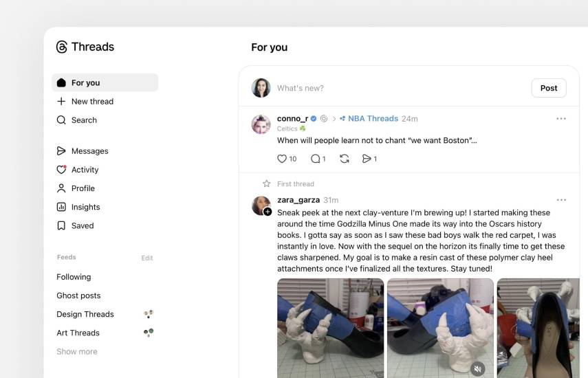 Meta comienza a probar los mensajes directos en la versión web de Threads