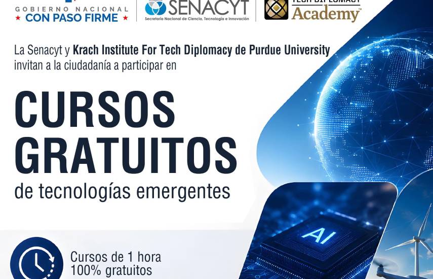 La Senacyt anuncia cursos virtuales gratuitos sobre inteligencia artificial, ciberseguridad y tecnologías emergentes