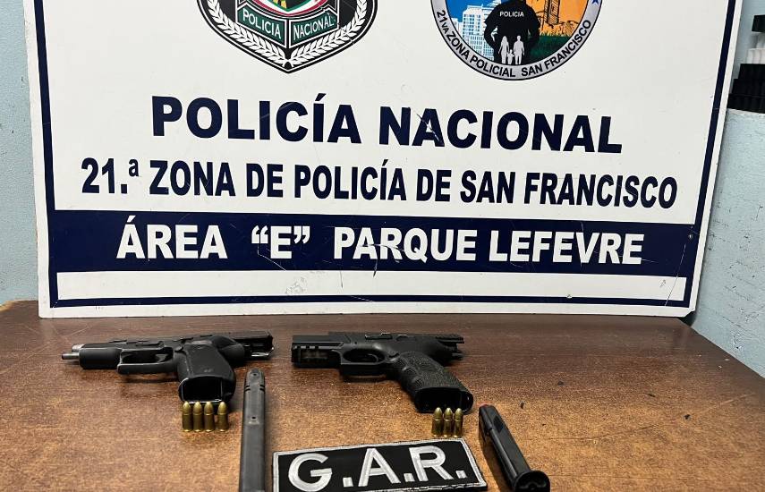 Decomisan dos armas de fuego tras persecución en Río Abajo