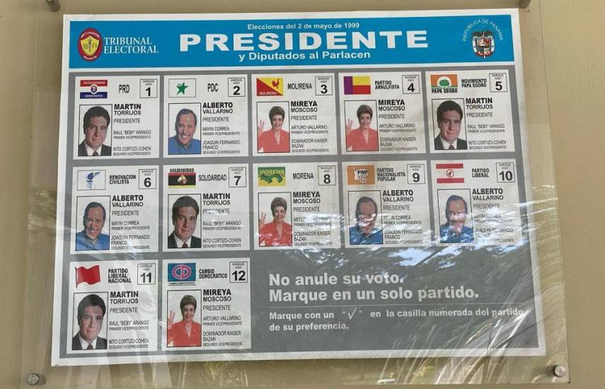 Las papeletas presidenciales de Panamá desde 1994 a 2024