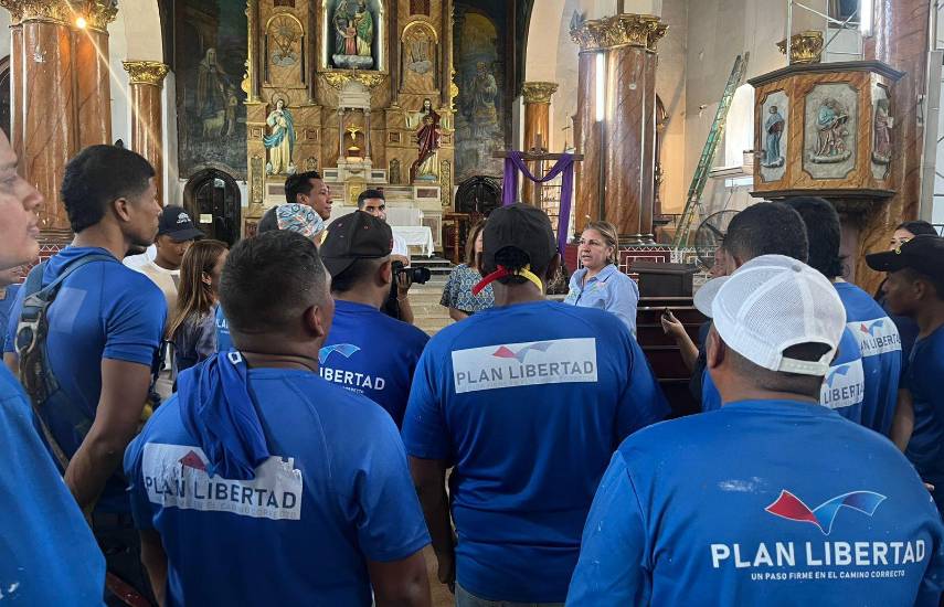 Privados de libertad trabajan en el proyecto de conservación de la iglesia de Santa Ana