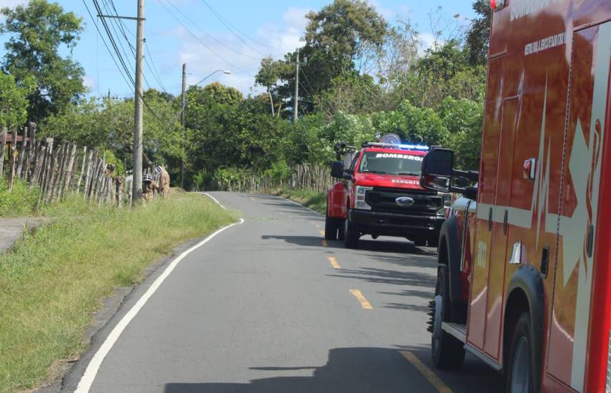ML | Personal del Cuerpo de Bomberos en el sector.