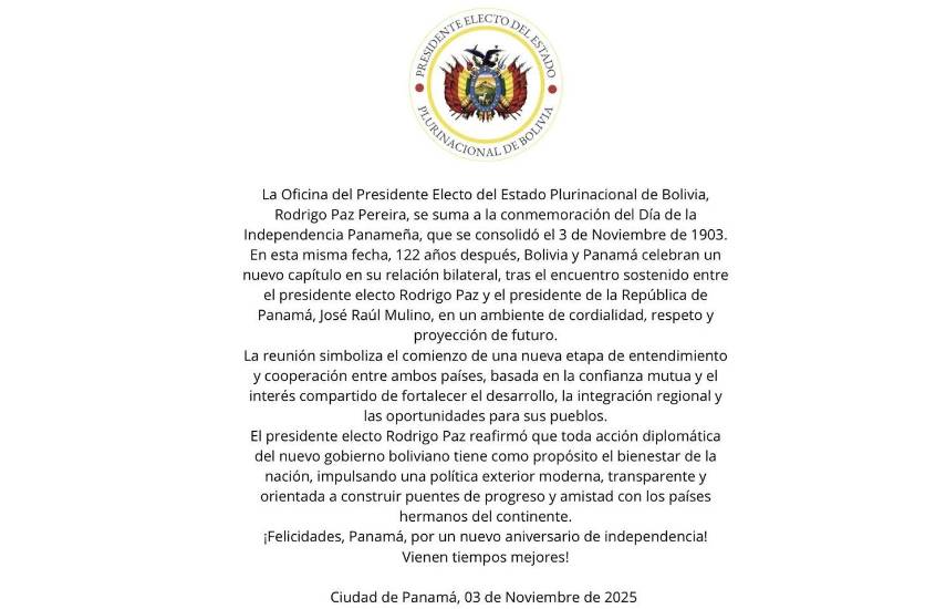 $!Presidente electo de Bolivia estrecha lazos con Panamá