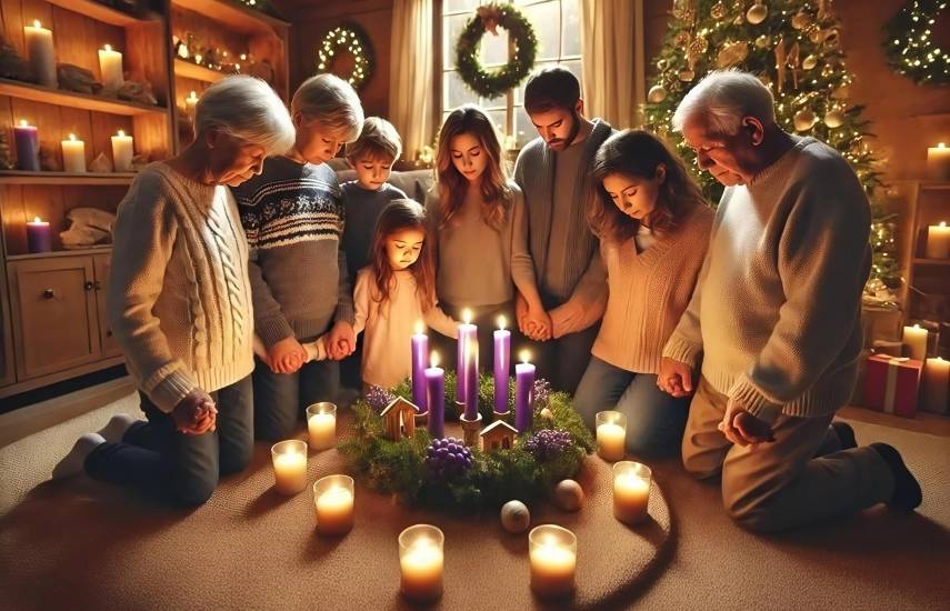 Foto generada con IA | Las oraciones y lecturas en familia que se dan en los cuatros domingos de Adviento.