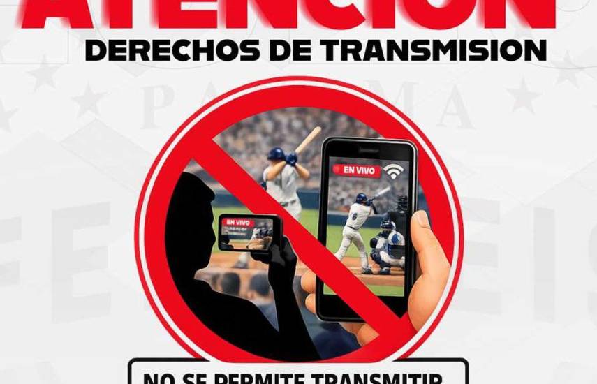 Cortesía | Arte donde se anuncia la prohibición de no permitir juegos en vivo del torneo de béisbol.