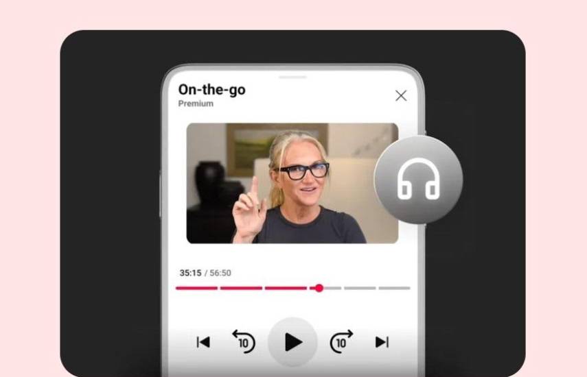 YouTube Premium actualiza su experiencia de pódcast con un modo ‘En movimiento’, velocidad inteligente y Ask Music
