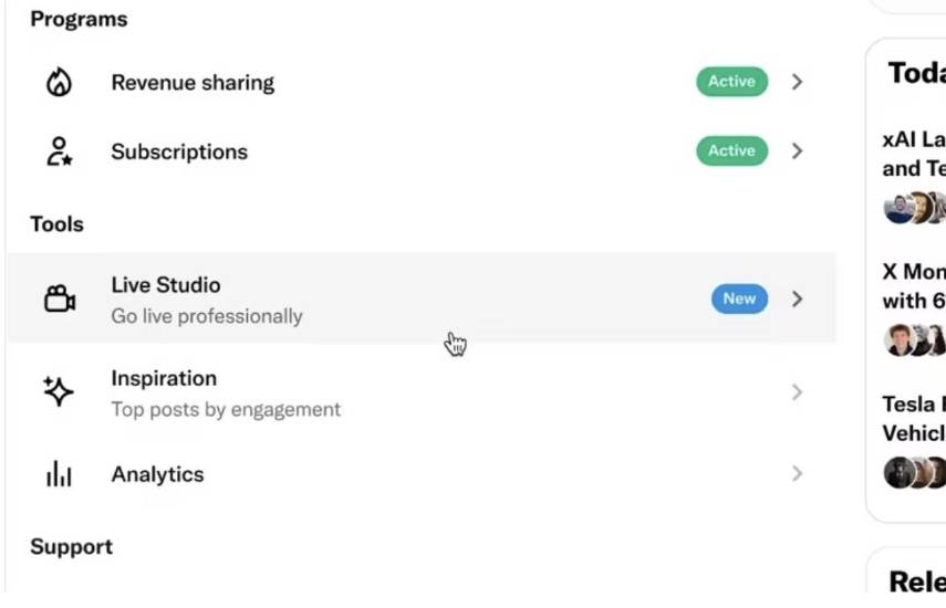 X lanza Live Studio para impulsar las transmisiones en directo de creadores de contenido