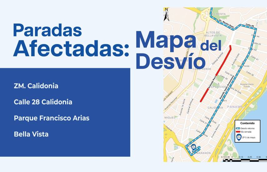 MiBus modifica recorridos por desvío temporal en Calidonia este domingo