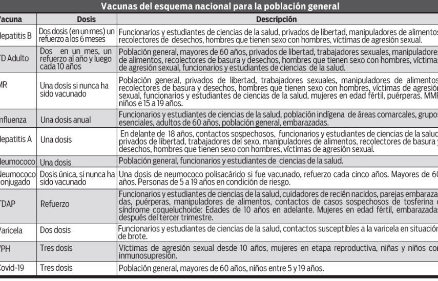 Son 21 vacunas las que se aplican