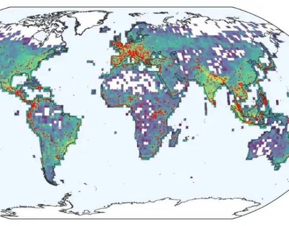 Portaltic/EP | Mapa global que muestra la densidad de inundaciones en ‘Groundsource’.