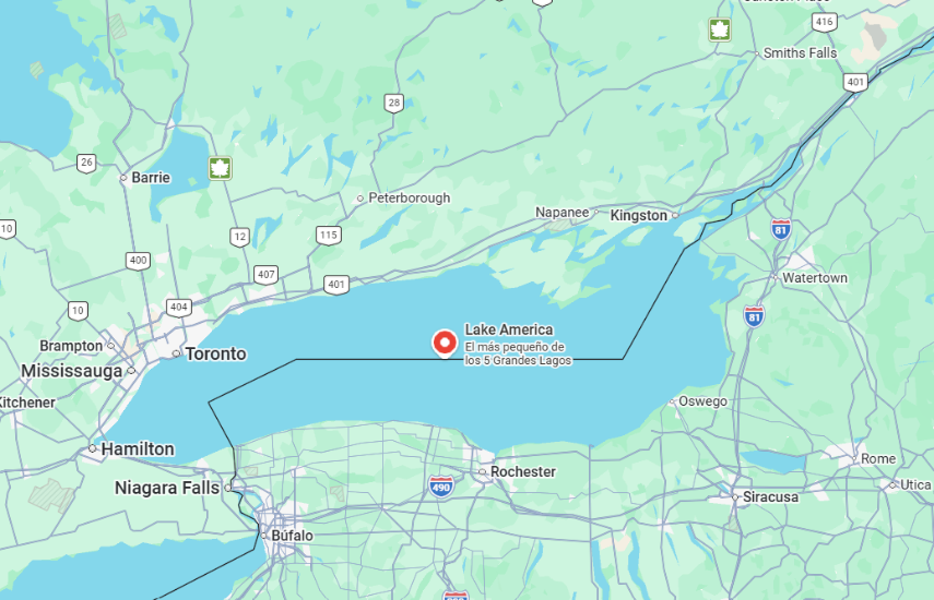 Google Maps cambia nombre de Lago Ontario a “Lago América” en EEUU
