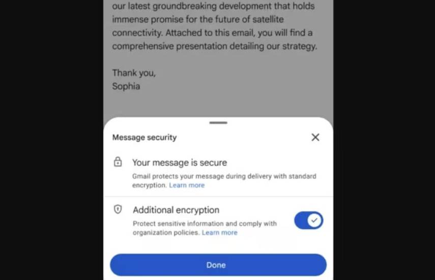 Gmail extiende a la app móvil el cifrado de extremo a extremo