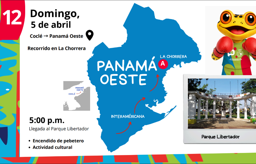 Revelan recorrido de la antorcha de los Juegos Suramericanos de la Juventud Panamá 2026