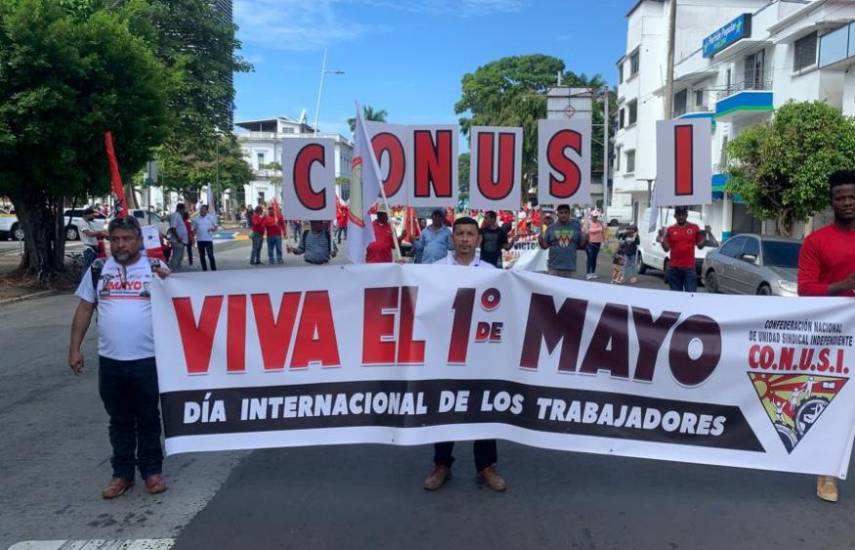 Sindicatos y gremios marcharon en Panamá este 1 de mayo por el Día del Trabajador