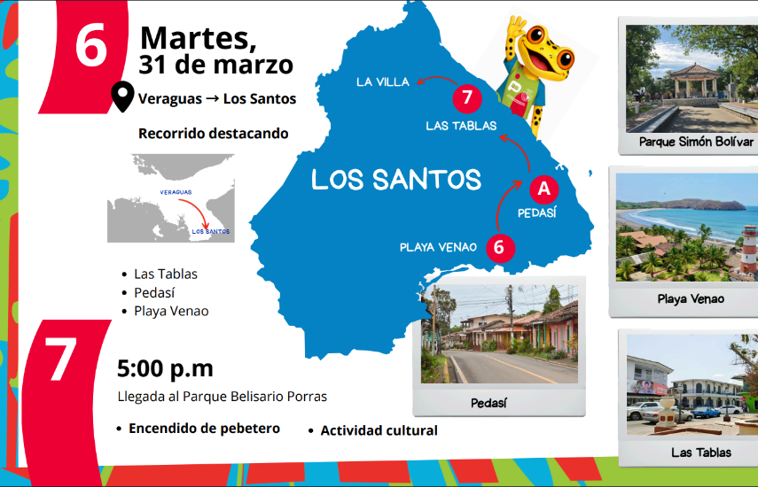 Revelan recorrido de la antorcha de los Juegos Suramericanos de la Juventud Panamá 2026