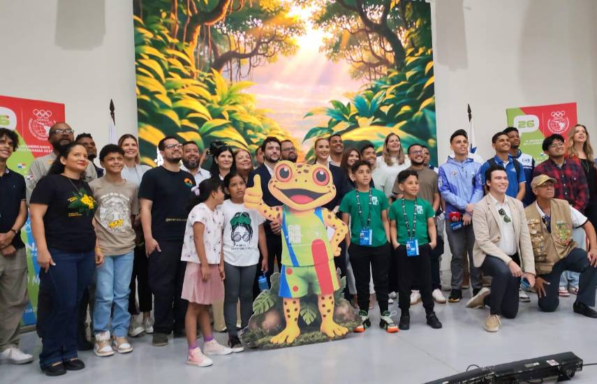 Rana “Antón”, la mascota de los Juegos Suramericanos de la Juventud Panamá 2026