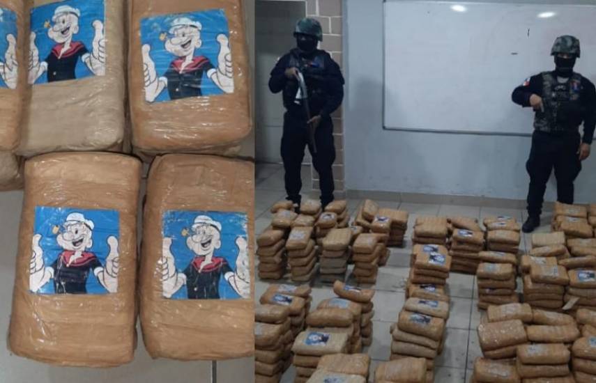 Los paquetes de presunta marihuana estaban identificados con la imagen de “Popeye”.