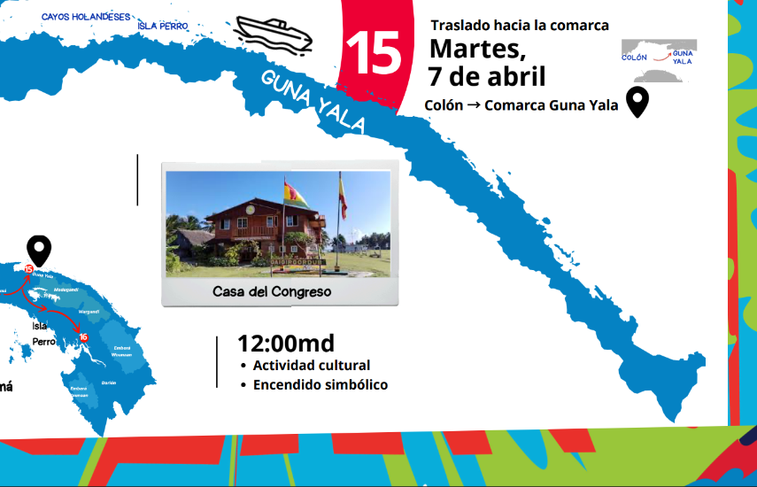 Revelan recorrido de la antorcha de los Juegos Suramericanos de la Juventud Panamá 2026