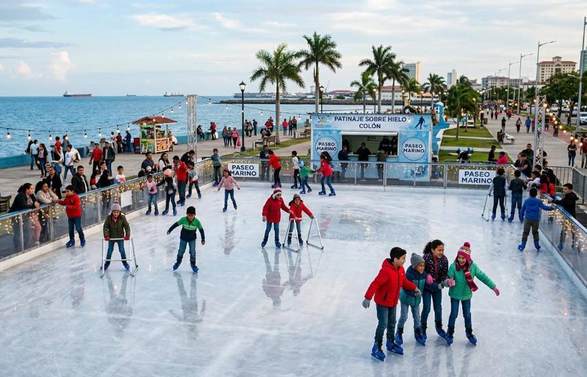 La pista de hielo que divide las opiniones en Colón