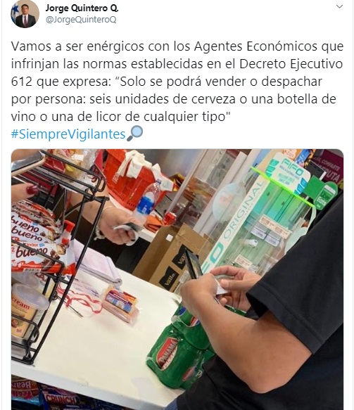 ML | Declaraciones del administrador de Acodeco en Twitter. 