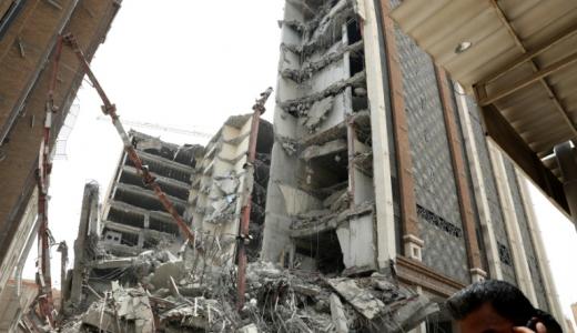 El edificio de diez plantas derrumbado en Abadan, en el suroeste de Irán, en una imagen del 23 de mayo de 2022